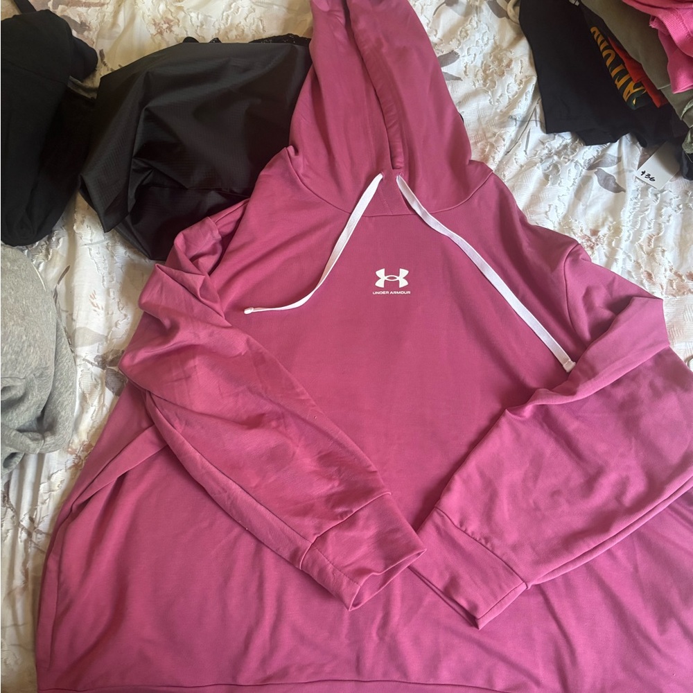 Under Armour Magenta Hoodie with White Accents